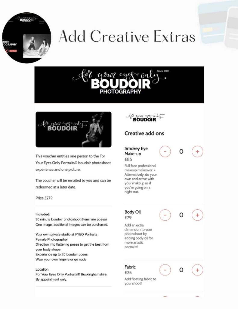 boudoir photography prices details