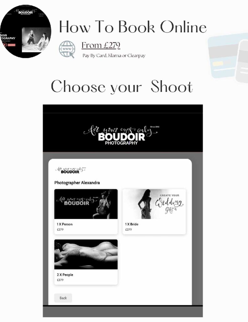 boudoir photography prices list