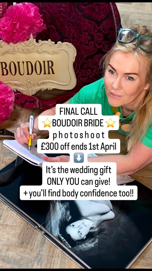 ⏰ FINAL CALL, BRIDES ⏰
£300 OFF Boudoir Bride shoots ends 1st April!